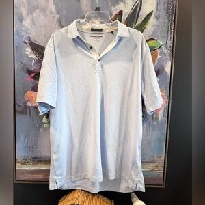 Johnston & Murphy light blue short-sleeve polo shirt XL